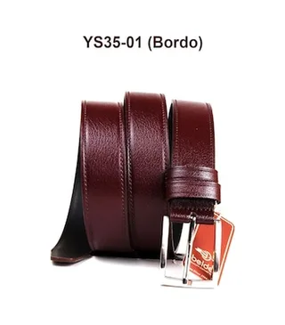 Kemer MS35-14 Erkek Deri Kemer 3,5 cm %100 Hakiki Deri Standart