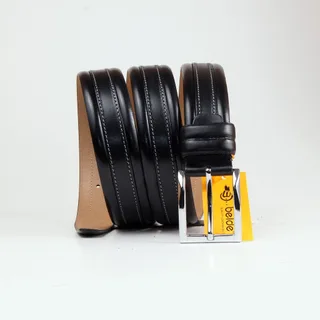 Sk35-22 Klasik Siyah Deri Erkek Kemeri 3.5 Cm